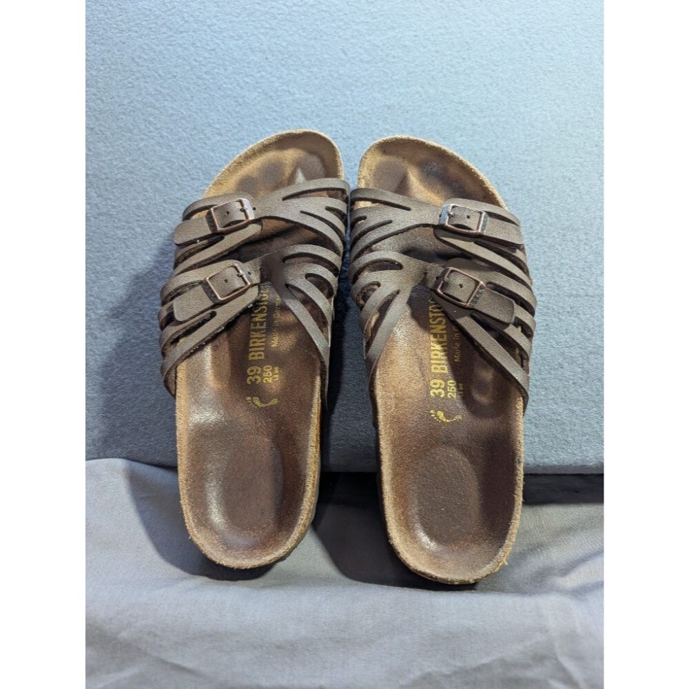 Birkenstock Women's Brown Leather Strappy Sandals Adjustable Buckle Size 39 US 8